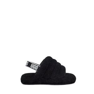 UGG YEAH FLUFF TODDLER  Black Fluffy Slides / Slippers Size 11 New